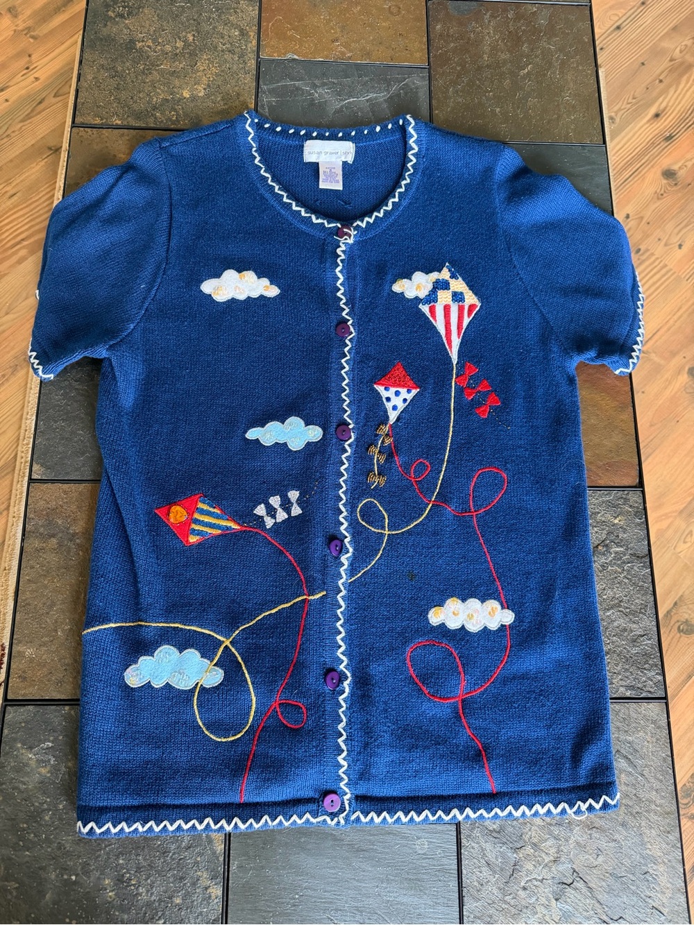 Vintage knit short sleeved button up